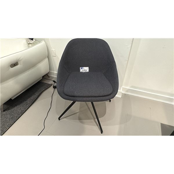 EQ3 GREY UPHOLSTERED SWIVEL DESK CHAIR