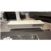 Image 1 : CALLIGARIS YORK ENTERTAINMENT UNIT. WHITE WITH CERAMIC MARBLE TOP. 72" X 18" X 18". WHITE LACQUER