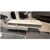 Image 2 : CALLIGARIS YORK ENTERTAINMENT UNIT. WHITE WITH CERAMIC MARBLE TOP. 72" X 18" X 18". WHITE LACQUER
