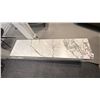 Image 3 : CALLIGARIS YORK ENTERTAINMENT UNIT. WHITE WITH CERAMIC MARBLE TOP. 72" X 18" X 18". WHITE LACQUER