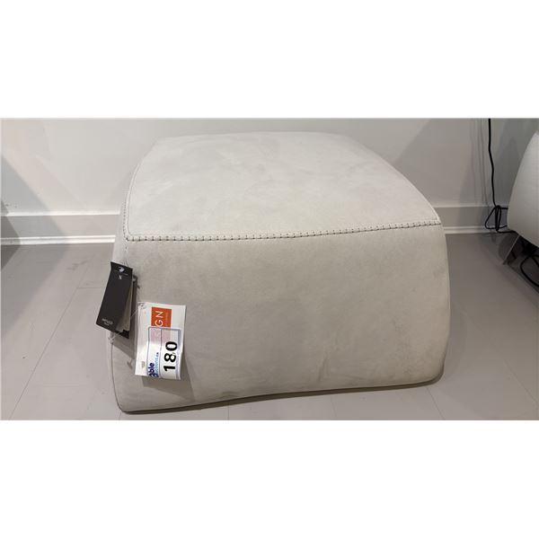 NATUZZI ITALIA BIS SMALL OTTOMAN. GREY LEATHER.