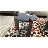 Image 2 : DITRE ITALIA MADE IN ITALY AULOS  SIDE TABLE. PEWTER METAL FRAME WITH BLUE TEMPERED GLASS.