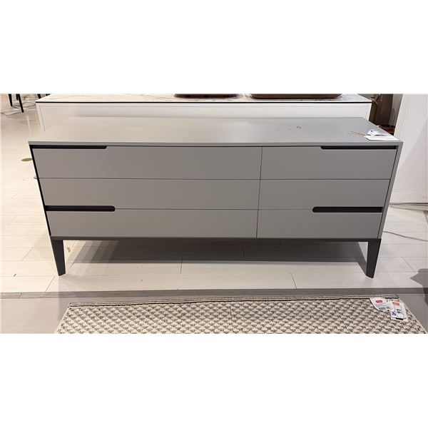 NATUZZI ITALIA MONDRIAN DRESSER. SIX DRAWERS, SOFT RETURN HARDWARE, 62"W RETAIL $4900