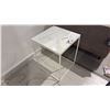 Image 2 : MADE IN BULGARIA THIN SIDE TABLE. CERAMIC TOP WITH MAGNETIC FASTENING. WHITE METAL FRAME.