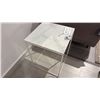 Image 4 : MADE IN BULGARIA THIN SIDE TABLE. CERAMIC TOP WITH MAGNETIC FASTENING. WHITE METAL FRAME.