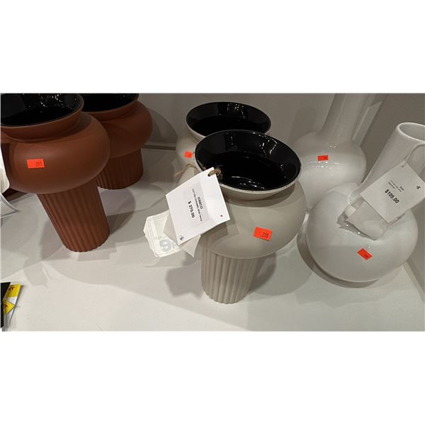 PAIR OF IONICO CERAMIC VASES. RETAIL $540