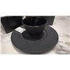 Image 3 : 6 PC SET OF EQ3 CAST IRON TEA SET. 2 CUPS, 3 TRIVETS, TEAPOT