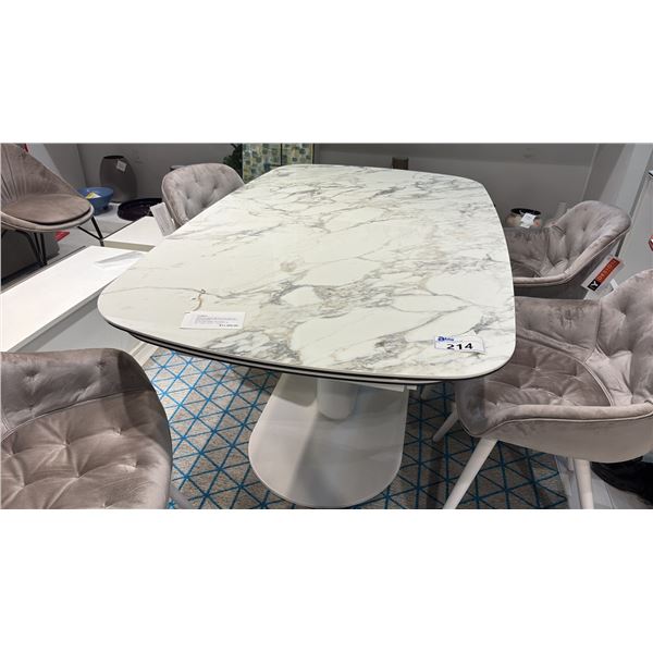 CALLIGARIS CAMEO DINING TABLE IN MATTE OPTIC WHITE. 65" X 39 3/8" X 29 3/4"H