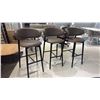 Image 1 : SET OF 3 CALLIGARIS OLEANDRO BAR STOOLS. MADE IN ITALY. COLOR IS MUD BROWN. RETAIL $4400