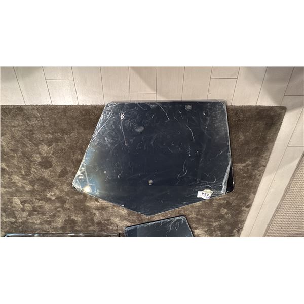 NATUZZI IRREGULAR 5 SIDED MIRROR WITH BEVELS. 44" X 33" RETAIL $1100