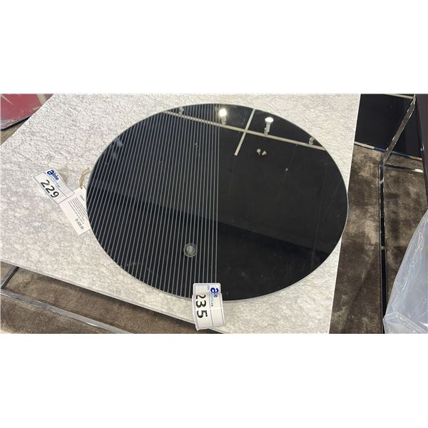 CALLIGARIS ROUND MIRROR. 24"D BLACK MIRROR