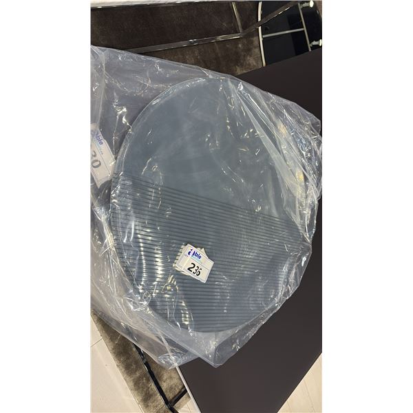 CALLIGARIS ROUND MIRROR. 24"D SILVER MIRROR