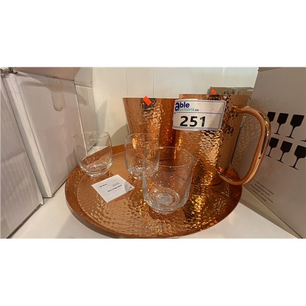 EQ3 POLISHED COPPER SERVING SET.