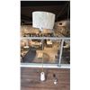 Image 2 : EQ3 FLOOR LAMP. WHITE MARBLE WEIGHTED BASE. 60" HIGH. BRUSHED BRONZE.