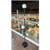Image 1 : EQ3 FLOOR LAMP. 60" HIGH. THREE WHITE GLOBES. FOOT SWITCH