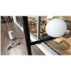 Image 4 : EQ3 FLOOR LAMP. 60" HIGH. THREE WHITE GLOBES. FOOT SWITCH