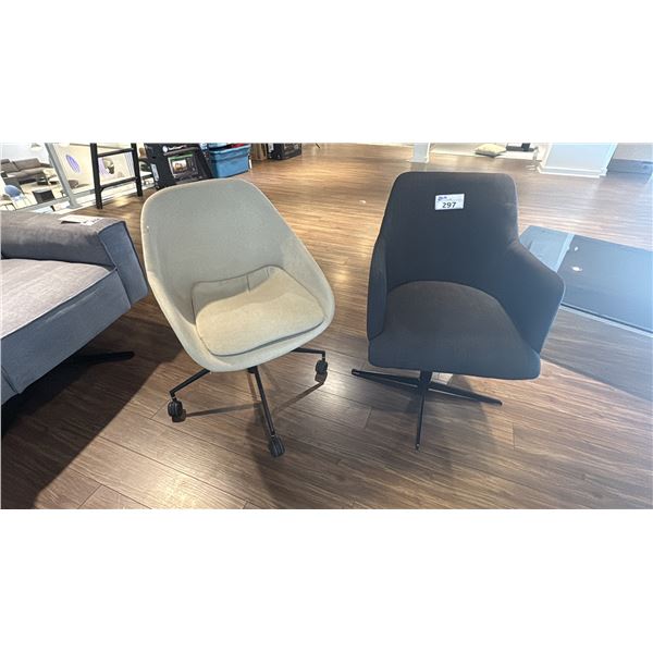 TWO SWIVEL CHAIRS.