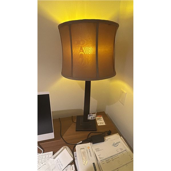 AMBER TABLE LAMP. RETAIL PRICE $600
