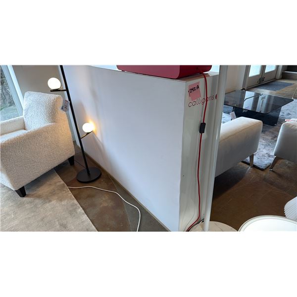 79" X 45" X 1' THICK METAL FRAME WITH FABRIC MOVABLE WALL/ROOM DIVIDER AND ASST CALLIGARIS