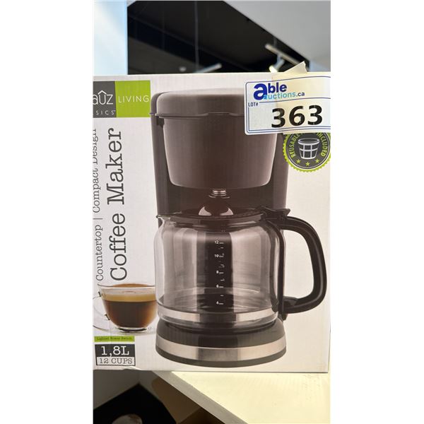 HAUZ LIVING 12 CUP COFFEE MAKER-NEW IN BOX