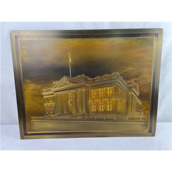 Brass Etching Edmonton Court house 18"x24" with papers