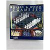 Image 1 : Glass & wood 7 game set - new