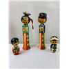 Image 1 : Oriental wooden Vintage Figures (Bobble Heads)