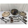 Image 1 : Pyrex dish with lid & stand & 8 Serving Spoons