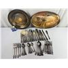 Image 1 : 53 pcs Silverware & 2 trays