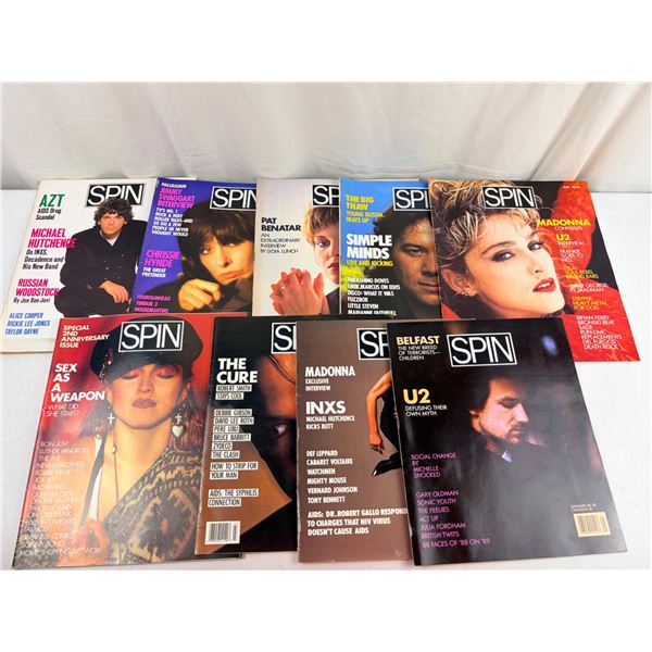 9 Spin Magazines 1980's