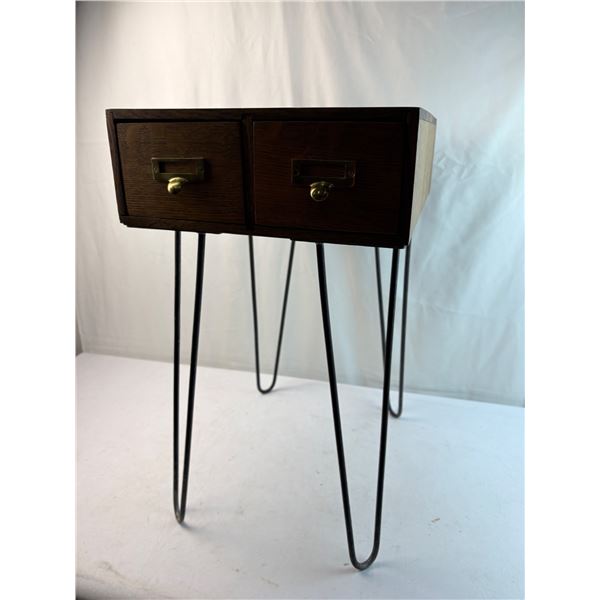 2 Drawer File Table with 18" hairpin legs