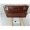 Image 1 : Suitcase shelves, vintage tan tweed leather