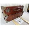 Image 2 : Suitcase shelves, vintage tan tweed leather