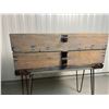 Image 3 : Small Wooden Tool Box Table with 18" hairpin legs