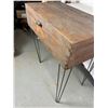 Image 3 : Big wooden tool box table with 28" hairpin legs
