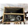 Image 4 : Wooden box with 3 wooden spools, cobbler stand, Shoe Molds, and mason jar lids