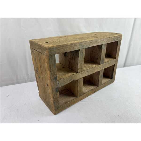 Solid wood shelf for miniature items.