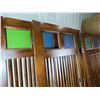 Image 2 : 3 Panel Teak room divider with stain glass
