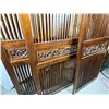 Image 3 : 3 Panel Teak room divider with stain glass