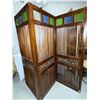 Image 5 : 3 Panel Teak room divider with stain glass
