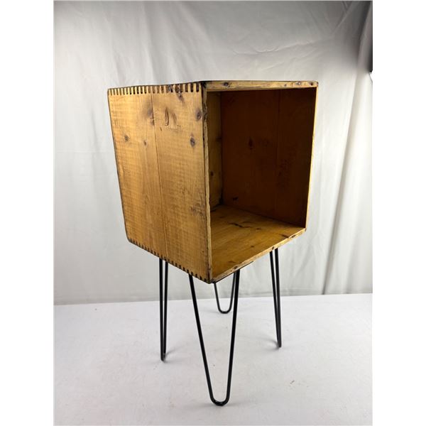 Butter Box End Table with hairpin legs