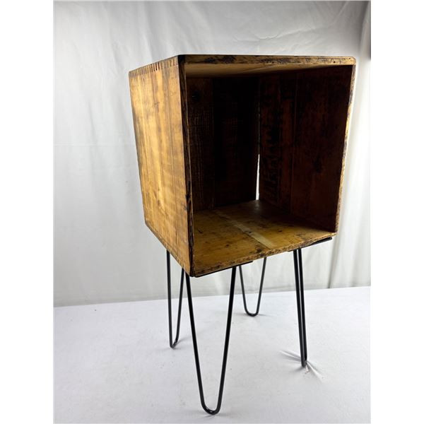 Butter Box End Table with hairpin legs