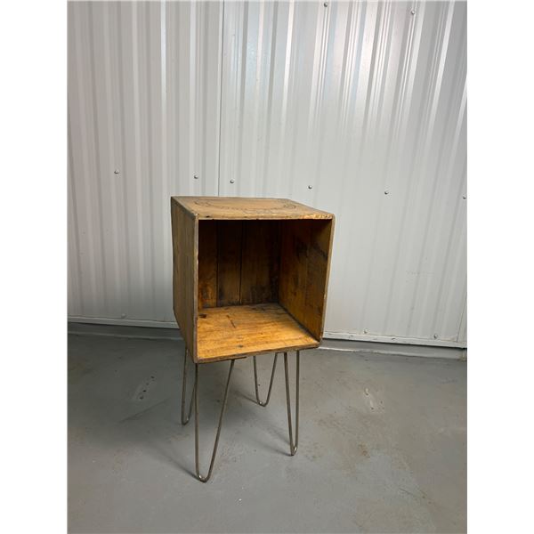 Butter Box End Table with hairpin legs