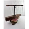 Image 1 : Antique wooden vise with books