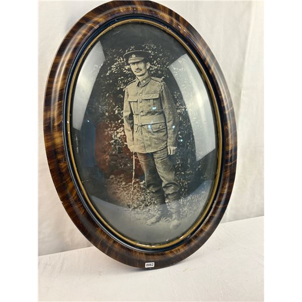 Early 1900s Antique Oval Frame: WWI Soldier