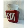 Image 1 : Antique Ruby Glass Exit Sign Light Fixture