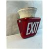 Image 2 : Antique Ruby Glass Exit Sign Light Fixture