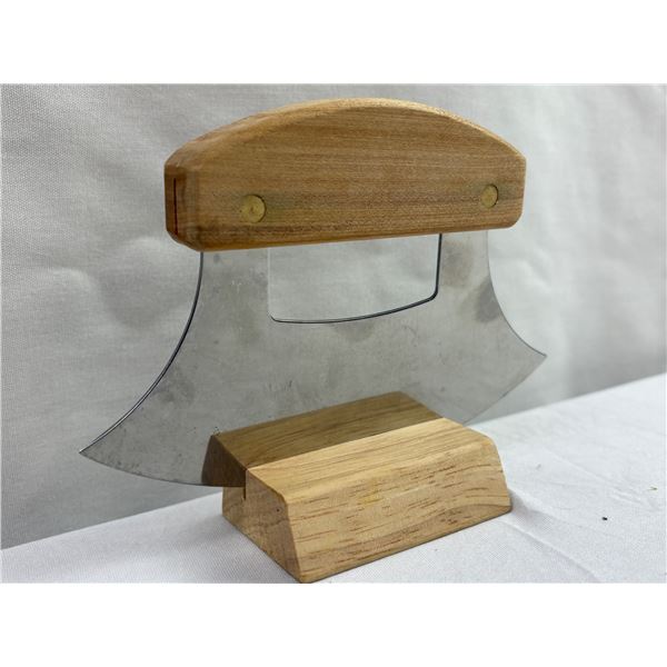 Authentic Ulu Knife - Birch Handle + Stand