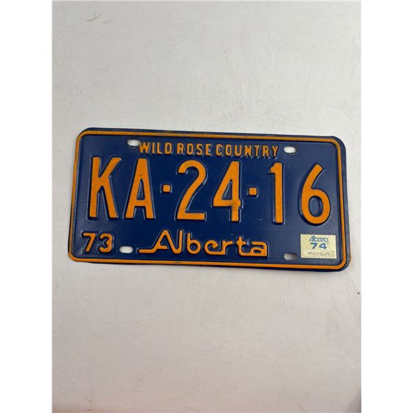 1973 Alberta License Plate
