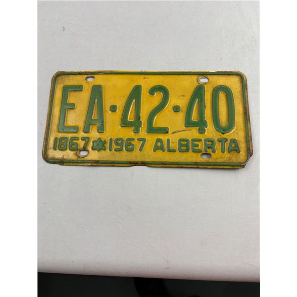 1967 Centennial Alberta License Plate